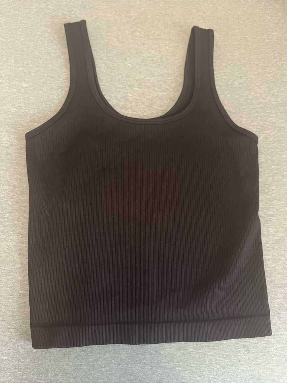 a new day Black Ribbed Scoop Tank Top